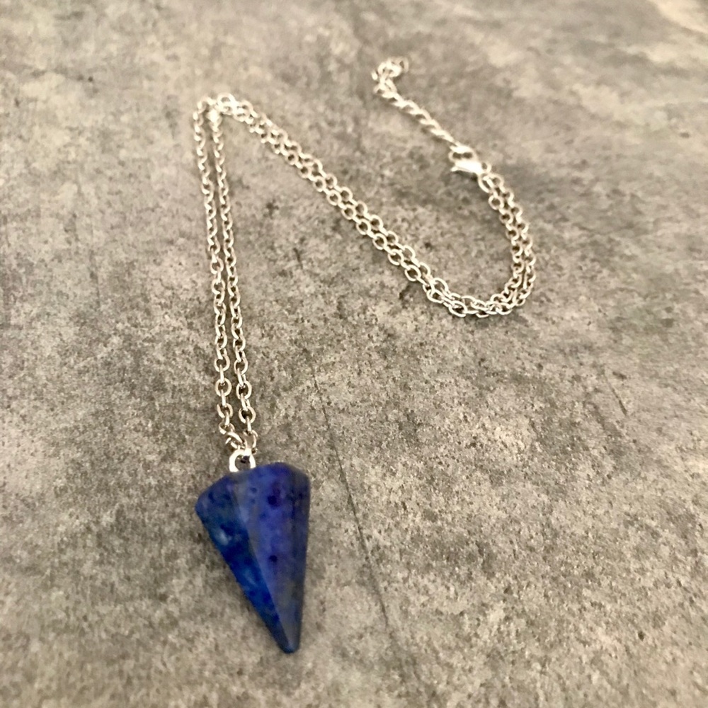 Lapis Lazuli Silver Toned Necklace - Picture 3 of 7